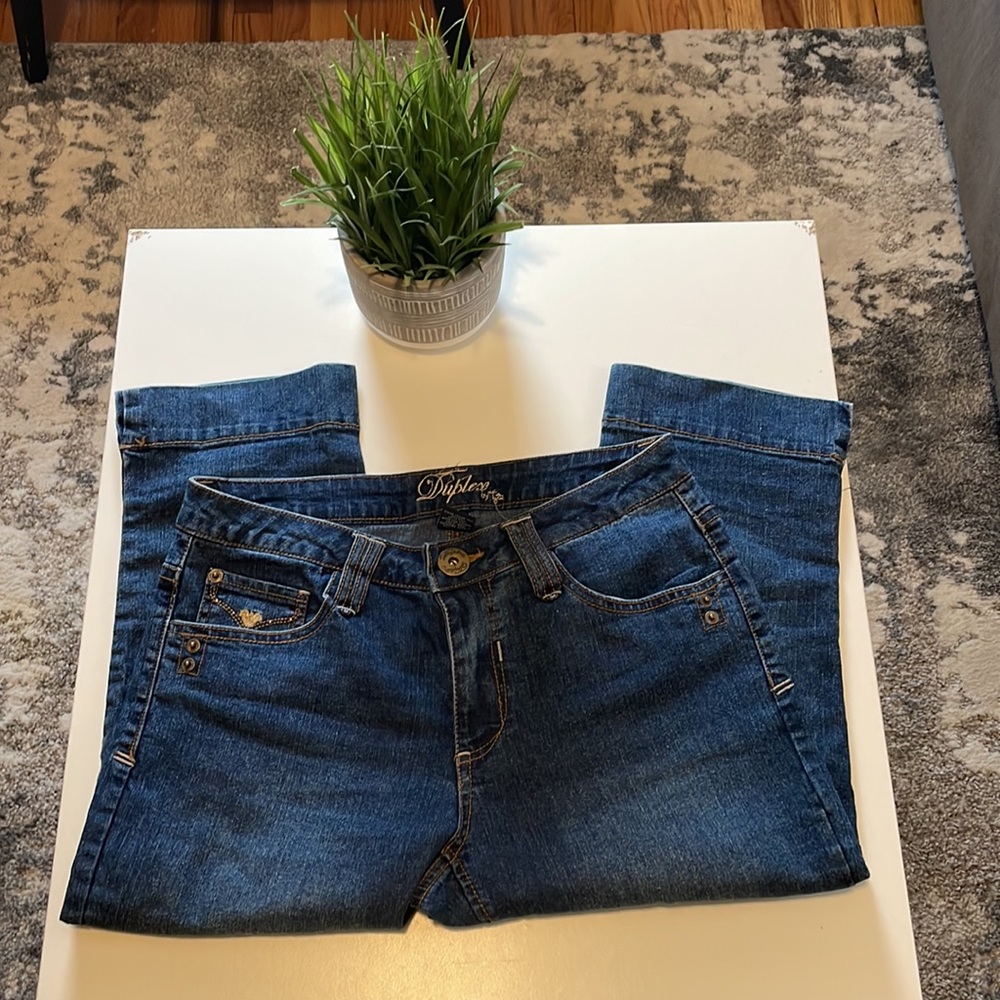 Duplex soft dark wash Capris jeans
